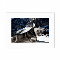 Velika usta psa snijeg Husky Slika fotografija Mount Frame slike umjetno slikarska radna površina