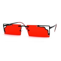 Retro Metal Geometric Deco vrhova sunčane naočale za rinjurnim crvenim crvenim