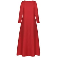 Anuirheih boemian maxi haljina za žene casual labav dugih rukava s dugim rukavima duge haljine