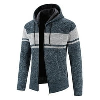 Funicet muški modni i zimski postolje džemper na ovratniku Ležerne košulje plave 3xl