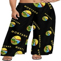 Zastava države Montana Žene Ležerne prilike široke noge Lounge Hlače Loose Comfy joga pantalone