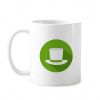 Okrugli obriši zeleni šešir ikona Pottery Cerac kafe Porcelanski čas