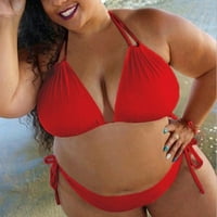 Daznicono ženski čvrsti push up podstavljeni plus veličine Bikini set dva čipka up kupaći kupaći kostim