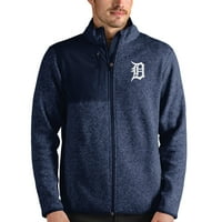 Muška antigua Heatherd Navy Detroit Tigers Fortune Full-Zip Jacket