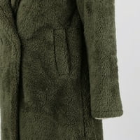 Zimski kaputi za žene jesen zima dugih rukava sa punim plišnim prednjim otvorenim kapuljačnim kardiganom
