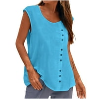 Bvanrty Ženska puna boja obična boja klirence bluza modne majice bez rukava Vintage Country Tunic Business
