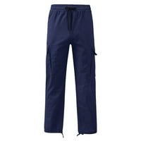 Hwmodou muške teretne hlače od pune boje Multi-džepovi čipke sportske sportske proljeće ljetne casual muške hlače za odjeću za muškarce