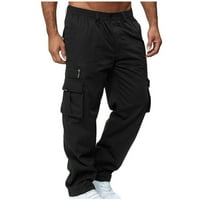 Oalirro Solid Man-ove divlje teretne pantalone ležerne duksere s više džepova na otvorenom jogger hlače