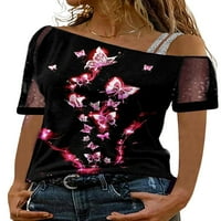 Ženski seksi hladni rame Majica majica dame casual labave ljetne vrhove bluza
