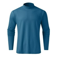 GUBOTARE MENS T majice Grafička majica sa čvrstim bojama Top Turtleneck Dugih rukava Top bluza