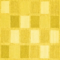 Ahgly Company Indoor Rectangle Checkered žuti modernim prostirkama područja, 2 '5'