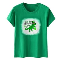 Košulje kratkih rukava za žene smiješna zelena slatka majica okruglog vrata za