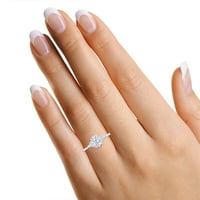 CT centar 8x ovalna laboratorija za jaknu, markiza i okrugla CUT Created Moissine Diamond Solitaire zaručni prsten za žene u 14K Solidano bijelo zlato -6.5