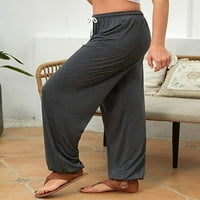 LIACOWI žene harem hlače Čvrsta boja elastična visoka struka labave pantalone padaju ležerne dukseve ravne dno