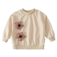 Dječja dukserica Djevojke Djevojke crtani plaćeni cvijet dugih rukava pulover duksere na vrhu odjeće