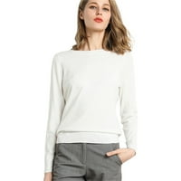 Fimkaul ženski džemperi Pulover Zimski pad dugih rukava casual vrhovi okrugli vrat labav košulja košulja pletenica