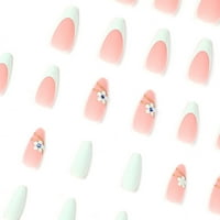 Green Frosted Lažni nokti za višekratni i ultrahinski lažni nokti Graciozan ukras noktiju za djevojke