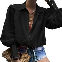 Felcia ženska majica casual čvrstim vrhovima V bluza za izrez dugačak rukav lagano majica