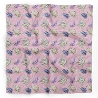 Bimba Pink Cvijet i voće akvarel tiskani čisti svileni šal za vrat za obnavljanje ljetnih kose bandanas za žene