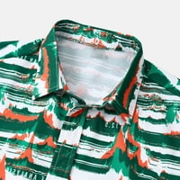 Havajske majice za muškarce veliki i visoki tropsko grafičko casual gumb prema dolje srušene majice kratkih rukava Aloha Party Beach majice zelena m