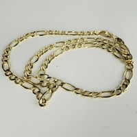 10k žuto zlato Diamond Cut Figaro ogrlica lanca veze