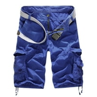Bacoc Muške kratke hlače Muške modne sportske pamučne multi džep maskirne casual kratke hlače plavo