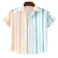 Cindysus mens Regularni gumb dolje majica Ležerne prilike kratkih rukava Bluza Dnevna nošenje ljetnih havajskih ljetnih vrhova TCD- XL