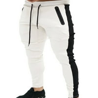 Muški joggers jogging hlače nacrtavajuće pantalone Ležerne prilike Sportske fitness Duksevi Slim Fit trenerke dno bijele l