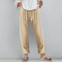 Hlače za žene Žene Ležerne prilike pune boje pantrice labavo elastične pantalone za struku Elegantna