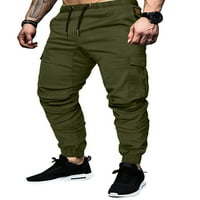 Muške teretne hlače Ležerne prilike pamučne pantalone Stretch hlače Twill Crtanje atletske joggere sa džepovima