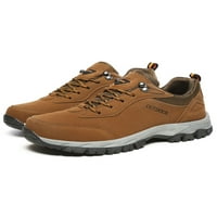 Ferndule Mens Fau Suede Trekking tenikor Sport Udobne okrugle prste pješačke cipele Lagane čipke Up tenisice Brown 8.5