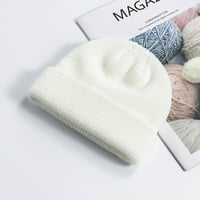 Yasen Classic Beanie Zaštita pribora za snijeg Zima Fleksibilna jesen ravna glatka hladna košuljica hat lobanja kap unizo - bijela