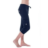 Teretne hlače, žene joga vježbanje obrezane pantalone Stretch struk atletski fitness duksevi casual