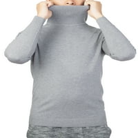 Muška crna siva rebrasta tanka fit pletena pulover turtleneck džemper meka kornjača izrez dugih rukava