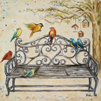 Ptice na klupu za plakat Print Patricia Pinto