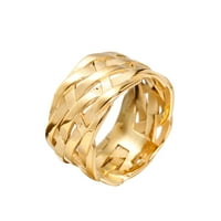 Toyella od nehrđajućeg čelika pletenica muški prsten Vintage Gold 12