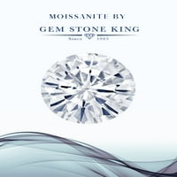 Gem Stone King Sterling Silver Dvostruki srčani prsten za žene Topaz Moissinite