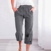 Leesechin nagovara modne dukseve za žene Ležerne prilike elastične hlače ravno široke pantalone za noge sa džepom na klirensu