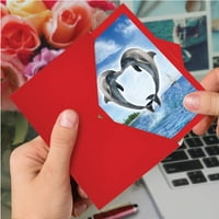 Valentinovo karta sa kovertom - ljubavne životinje dupini C3504ivdg