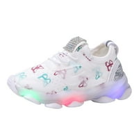 Djeca K id B Aby Girls Butterfly LED svjetlosni sport Pokrenite tenisice cipele Dječaci kliznite na cipele za cipele za djevojčice Combo