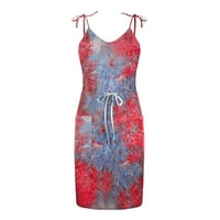 Ljetne haljine za ženske ulice modne otisnute V-izrez mini sunčeva haljina