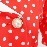 Yubatuo ženske haljine Ženska polka tačka print modni vitki V-izrez dvostruko dvostruke haljine ljetne