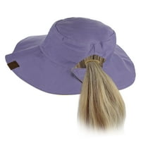 C Ženska pamučna zdrobljena kašika Ponytail Neusy Bun Sunčani šešir Reverzibilni