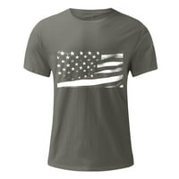 Košulje za muškarce Dan nezavisnosti Zastava Softfor Comfort tiskani rund kratkih rukava majica Grey XL
