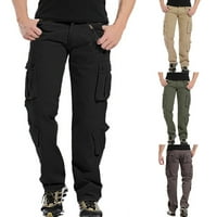 Jerdar teretni hlače Muškarci Multi-džepni gumb Zipper Cargo Hlače Sportske hlače na otvorenom Hlače