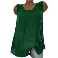 Ersazi Ženske vrhove Ležerne prilike Modni okrugli vratni posteljina od pune labave ležerne košulje u Clearence Green Plus size Bluze za žene XXXXXL