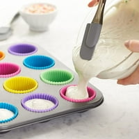 Silikonski kolač za kolače pečelice za pečenje, raznovrsne boje, živahni muffin kalupi, zeleni