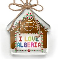Ornament tiskan jednostrano volim Alžir, šareni božićni neonBond
