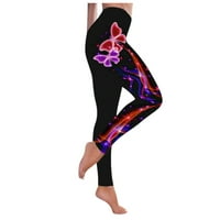 Capri gamaše za žene plus veličine modne leptir print joga hlače plus veličina casual visokih struka sportske hlače ružičaste s