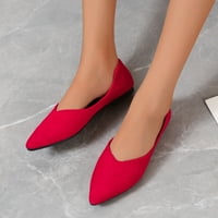 Dame modne čvrste boje Suede uperene prste casual cipele plitke ravne cipele